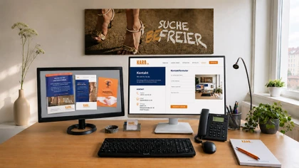 Schreibtisch mit Karo Monitor